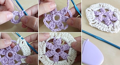 How to crochet a Flower Hexagon – Tutorial