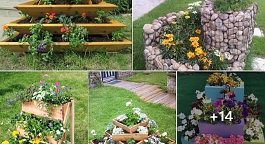 Perfect garden designs from wooden pots