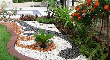 15+ Garden design with stone pavers and flowerpot designs